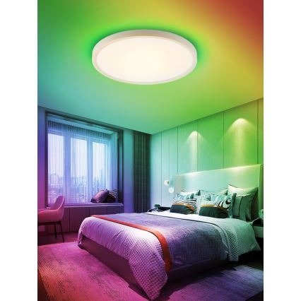 Immax NEO 07169-W60 - LED RGB+CCT Стельовий світильник з регулюванням яскравості NEO LITE TUDO 65W/230V 2700-6500K Wi-Fi Tuya + пульт дистанційного керування білий