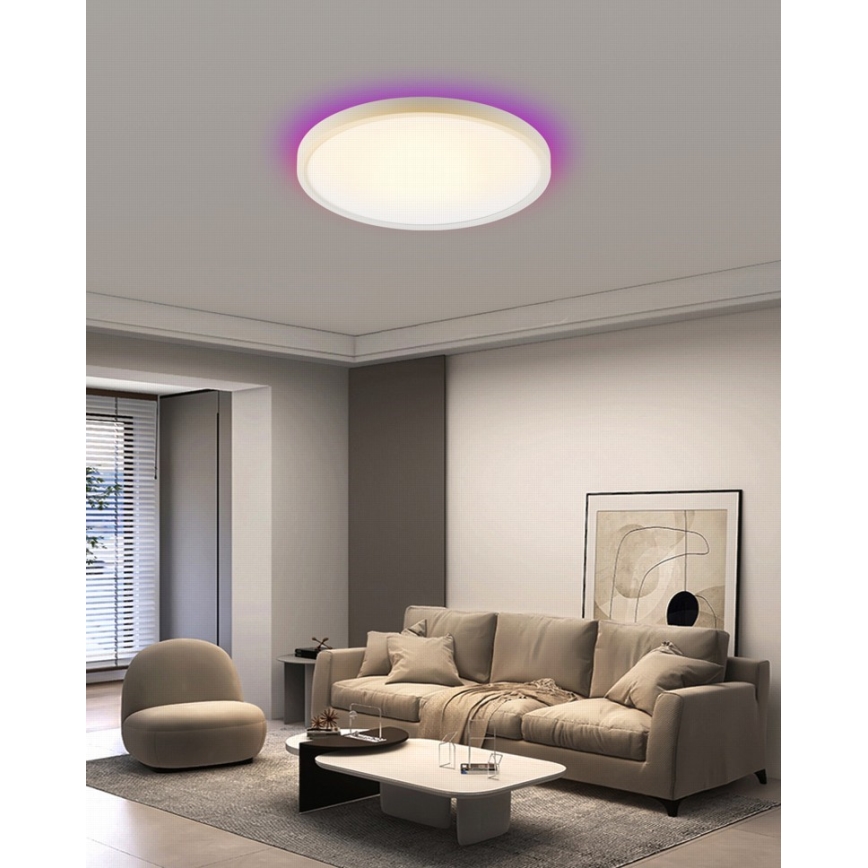 Immax NEO 07169-W60 - LED RGB+CCT Стельовий світильник з регулюванням яскравості NEO LITE TUDO 65W/230V 2700-6500K Wi-Fi Tuya + пульт дистанційного керування білий