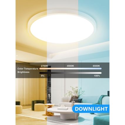 Immax NEO 07169-W60 - LED RGB+CCT Стельовий світильник з регулюванням яскравості NEO LITE TUDO 65W/230V 2700-6500K Wi-Fi Tuya + пульт дистанційного керування білий