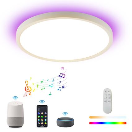 Immax NEO 07169-W60 - LED RGB+CCT Стельовий світильник з регулюванням яскравості NEO LITE TUDO 65W/230V 2700-6500K Wi-Fi Tuya + пульт дистанційного керування білий