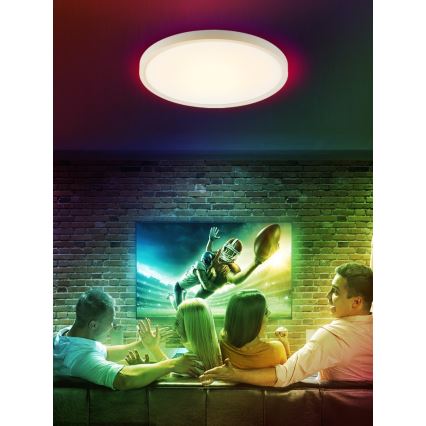 Immax NEO 07169-W60 - Светодиодный потолочный RGB+CCT светильник с регулированием яркости NEO LITE TUDO 65W/230V 2700-6500K Wi-Fi Tuya + дистанционное управление белый