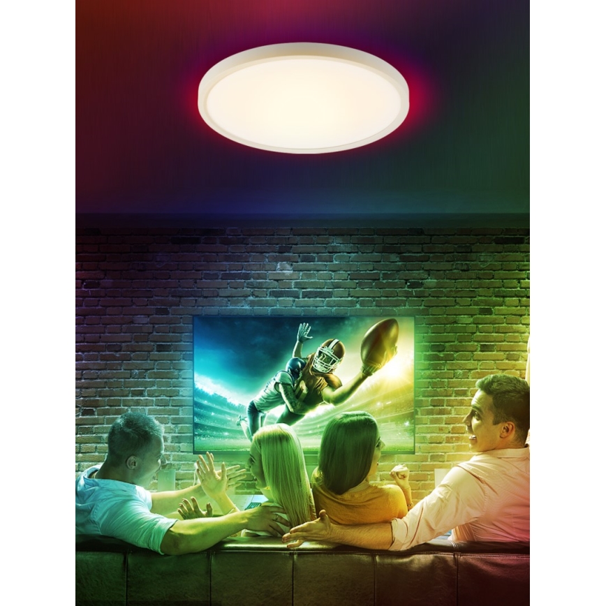 Immax NEO 07169-W60 - Светодиодный потолочный RGB+CCT светильник с регулированием яркости NEO LITE TUDO 65W/230V 2700-6500K Wi-Fi Tuya + дистанционное управление белый