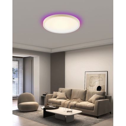 Immax NEO 07169-W60 - Светодиодный потолочный RGB+CCT светильник с регулированием яркости NEO LITE TUDO 65W/230V 2700-6500K Wi-Fi Tuya + дистанционное управление белый