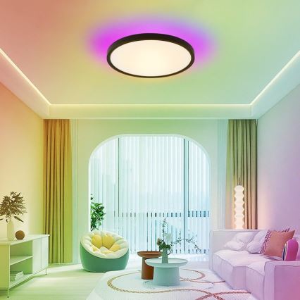 Immax NEO 07170-B60 - Светодиодный потолочный RGB+CCT светильник с регулированием яркости NEO LITE TUDO LED/65W/230V 2700-6500K Wi-Fi Tuya черный + дистанционное управление