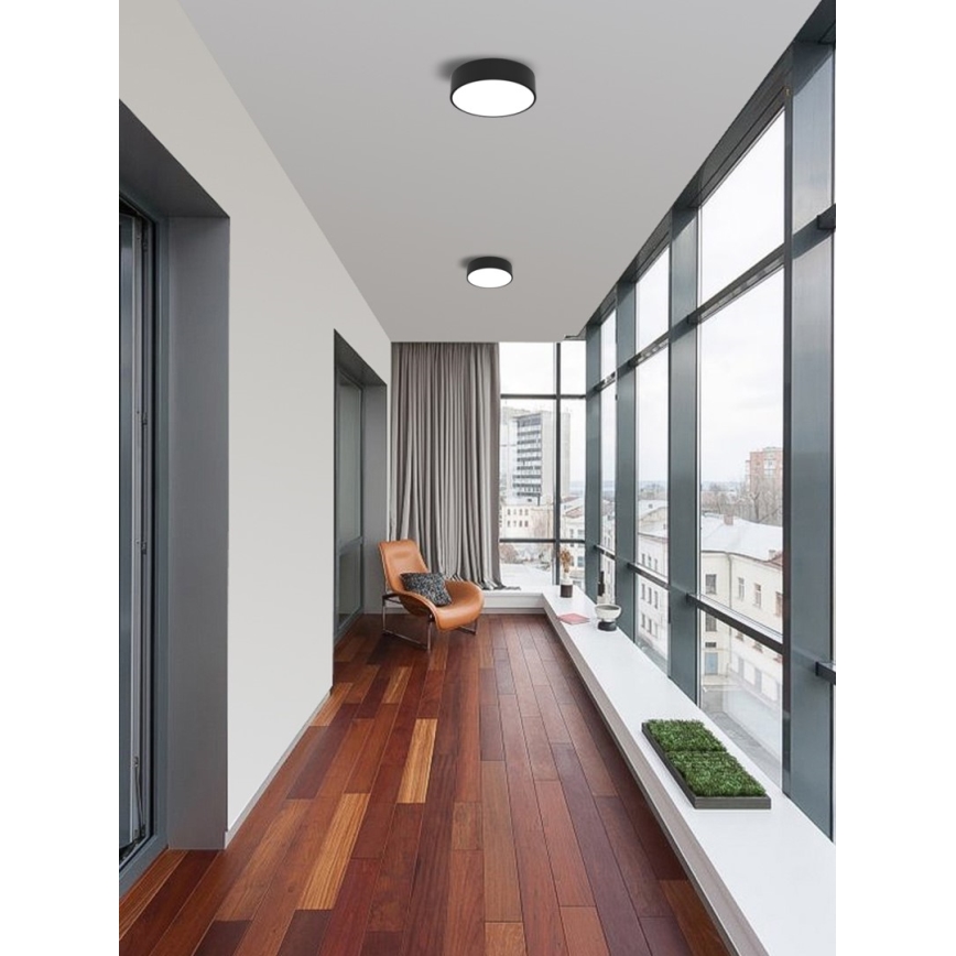 Immax NEO 07200L - Светодиодный потолочный светильник с регулированием яркости RONDATE LED/18W/230V 3000-6000K диаметр 25 см черный Tuya + дистанционное управление
