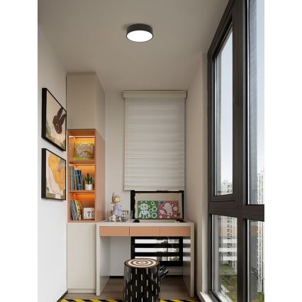 Immax NEO 07200L - Светодиодный потолочный светильник с регулированием яркости RONDATE LED/18W/230V 3000-6000K диаметр 25 см черный Tuya + дистанционное управление