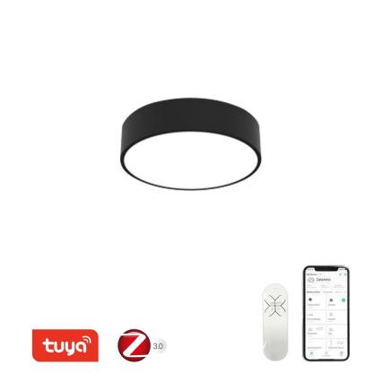 Immax NEO 07200L - Світлодіодний стельовий світильник з регулюванням яскравості RONDATE LED/18W/230V 3000-6000K діаметр 25 см чорний Tuya + пульт дистанційного керування