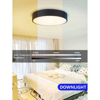 Immax NEO 07201L - Світлодіодний регульований стельовий світильник RONDATE LED/28W/230V чорний Tuya + дистанційне керування
