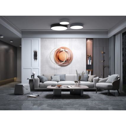 Immax NEO 07202L - Светодиодный потолочный светильник с регулированием яркости RONDATE LED/53W/230V черный Tuya + дистанционное управление