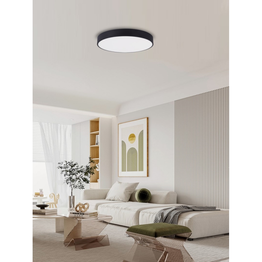 Immax NEO 07202L - Світлодіодний стельовий світильник з регулюванням яскравості RONDATE LED/53W/230V чорний Tuya + пульт дистанційного керування
