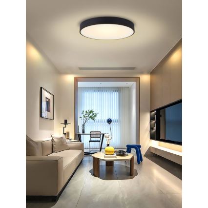 Immax NEO 07203L - Светодиодный потолочный светильник с регулированием яркости RONDATE 65W/230V 3000-6000K Tuya черный + дистанционное управление