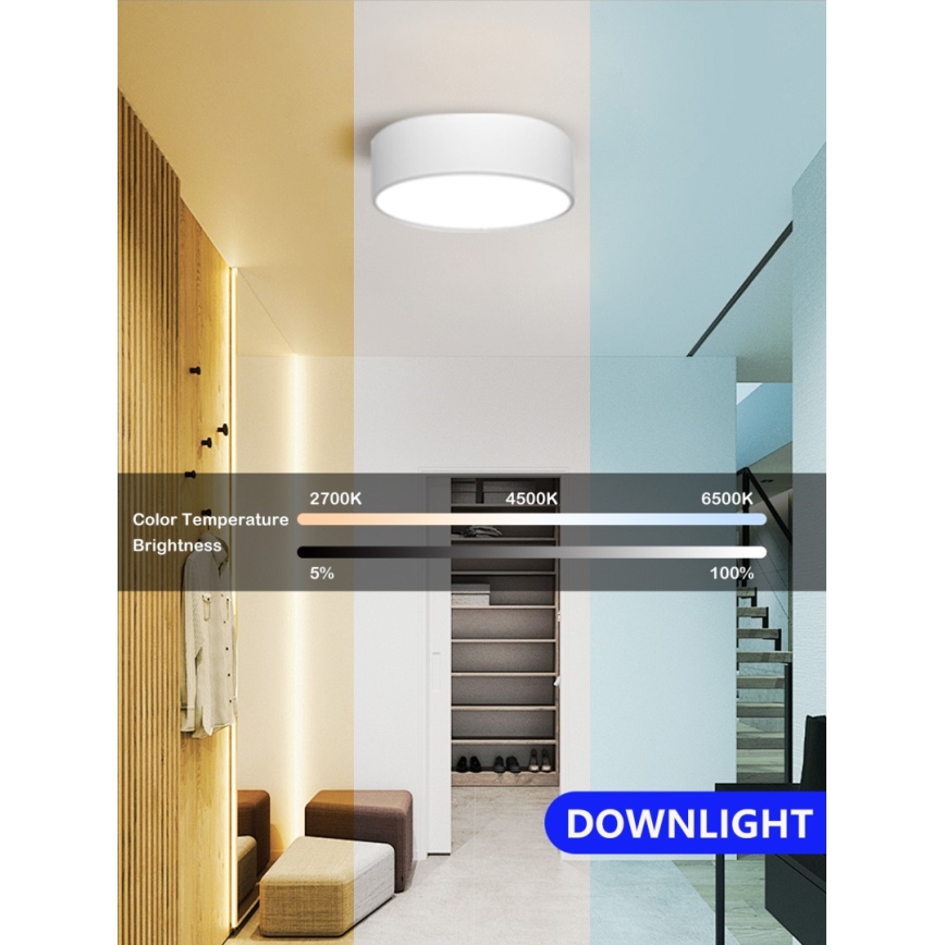 Immax NEO 07204L - Светодиодный потолочный светильник с регулированием яркости RONDATE LED/18W/230V 3000-6000K белый Tuya + дистанционное управление