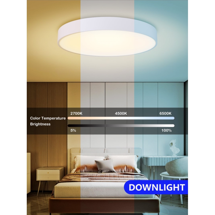 Immax NEO 07206L - Светодиодный потолочный светильник с регулированием яркости RONDATE LED/53W/230V белый Tuya + дистанционное управление