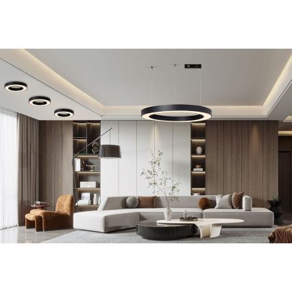 Immax NEO 07209L - Светодиодный потолочный светильник с регулированием яркости PASTEL LED/53W/230V 60 см черный Tuya + дистанционное управление