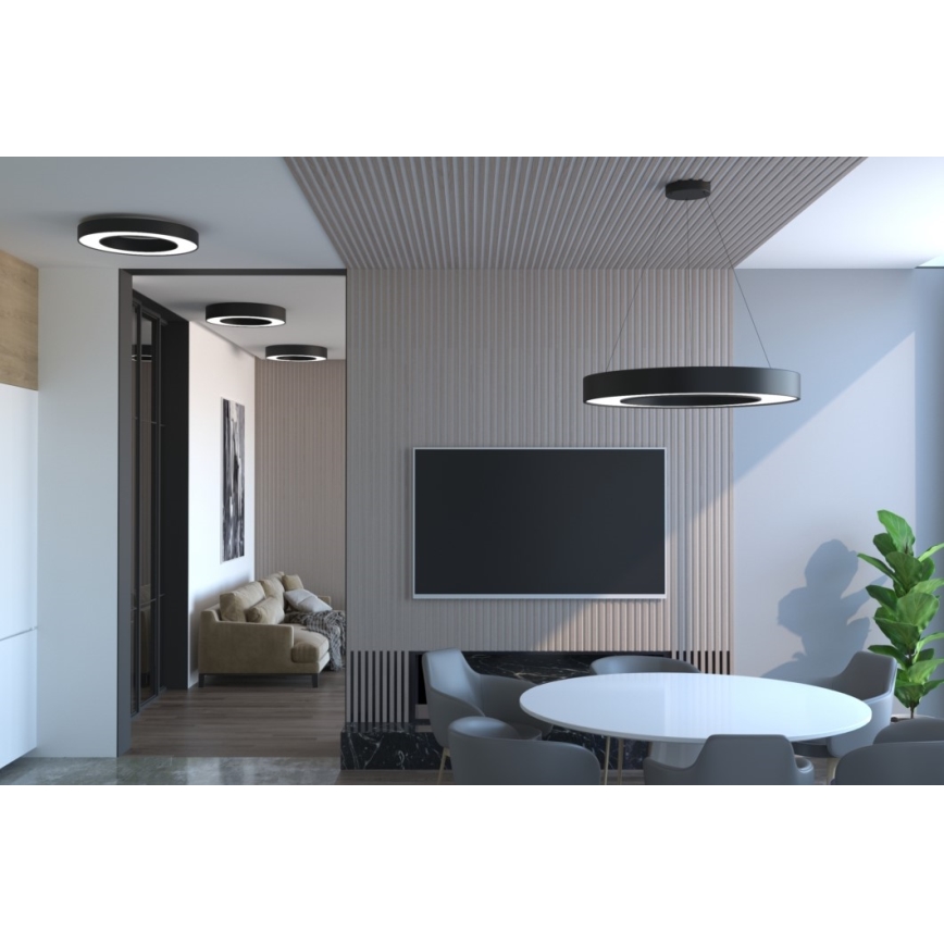 Immax NEO 07209L - Светодиодный потолочный светильник с регулированием яркости PASTEL LED/53W/230V 60 см черный Tuya + дистанционное управление