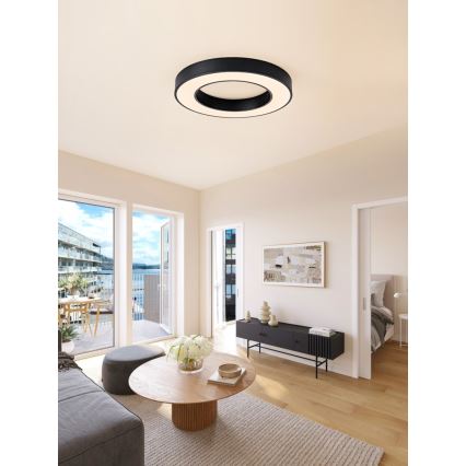 Immax NEO 07209L - Светодиодный потолочный светильник с регулированием яркости PASTEL LED/53W/230V 60 см черный Tuya + дистанционное управление