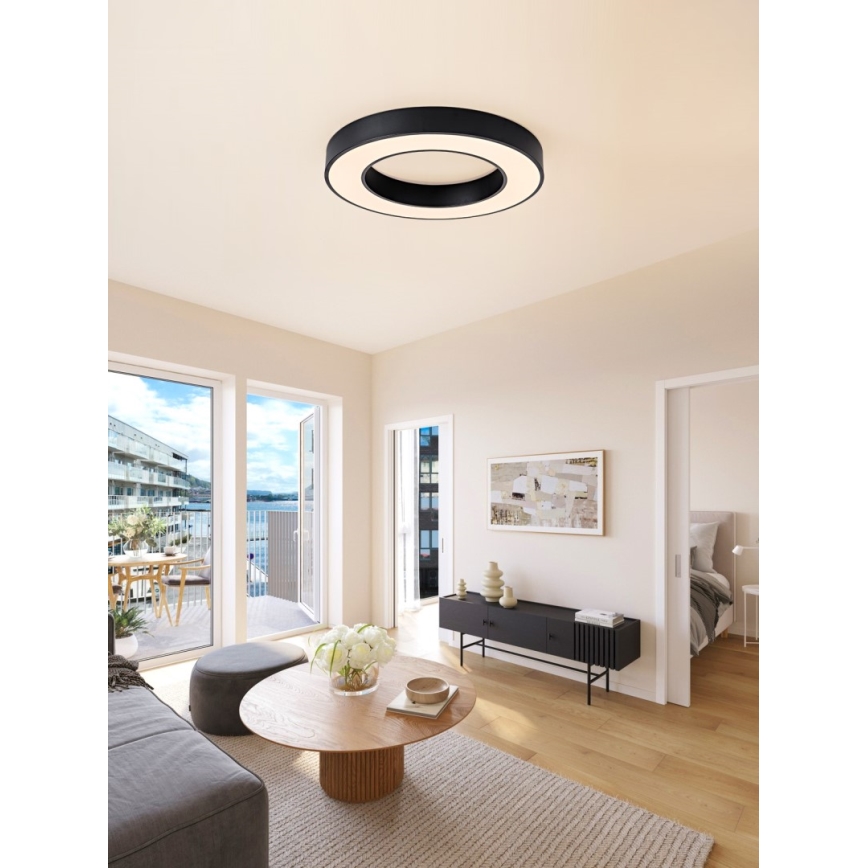 Immax NEO 07209L - Светодиодный потолочный светильник с регулированием яркости PASTEL LED/53W/230V 60 см черный Tuya + дистанционное управление