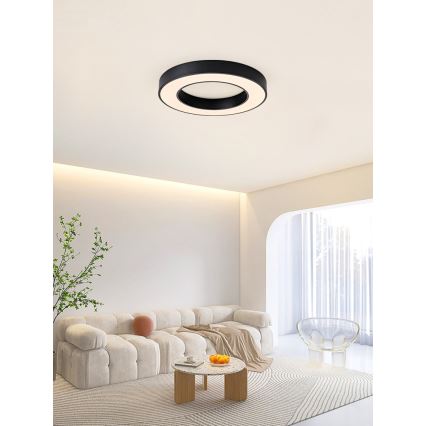 Immax NEO 07209L - Светодиодный потолочный светильник с регулированием яркости PASTEL LED/53W/230V 60 см черный Tuya + дистанционное управление
