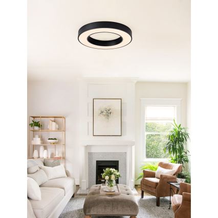 Immax NEO 07209L - Светодиодный потолочный светильник с регулированием яркости PASTEL LED/53W/230V 60 см черный Tuya + дистанционное управление