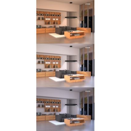 Immax NEO 07209L - Светодиодный потолочный светильник с регулированием яркости PASTEL LED/53W/230V 60 см черный Tuya + дистанционное управление