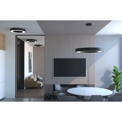 Immax NEO 07209L - Світлодіодний стельовий світильник з регулюванням яскравості PASTEL LED/53W/230V 60 см чорний Tuya + пульт дистанційного керування