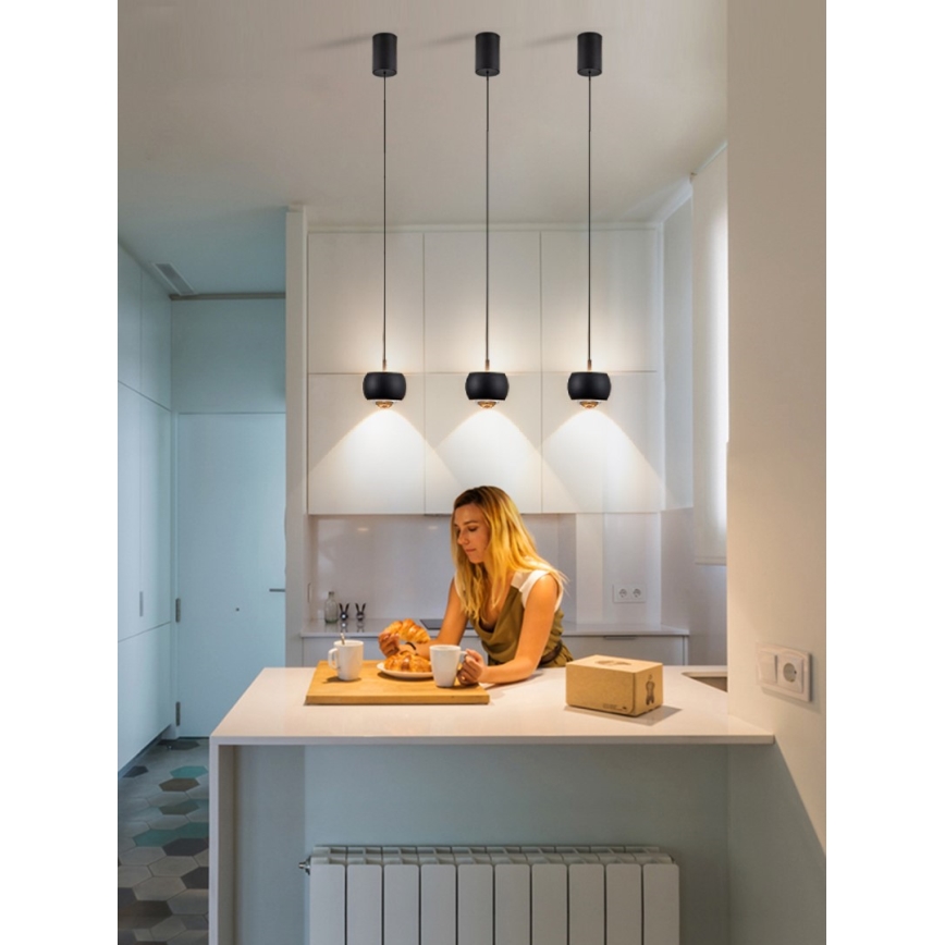 Immax NEO 07219L - Світлодіодна регульована люстра на тросі DORMINE LED/6W/230V матова чорна Tuya + дистанційне керування