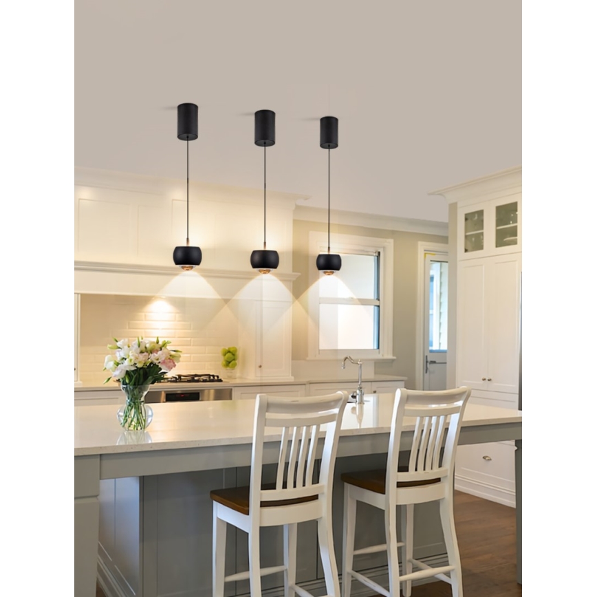 Immax NEO 07219L - Світлодіодна регульована люстра на тросі DORMINE LED/6W/230V матова чорна Tuya + дистанційне керування