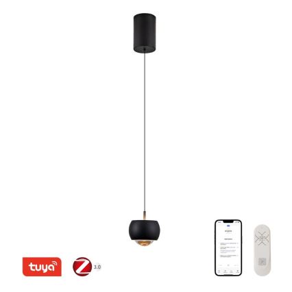 Immax NEO 07219L - Світлодіодна регульована люстра на тросі DORMINE LED/6W/230V матова чорна Tuya + дистанційне керування