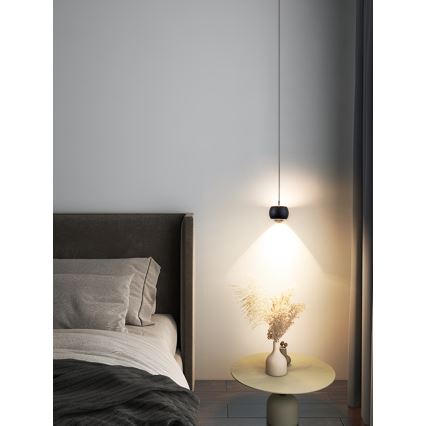 Immax NEO 07219L - Светодиодная регулируемая люстра на тросе DORMINE LED/6W/230V матовый черный Tuya + дистанционное управление
