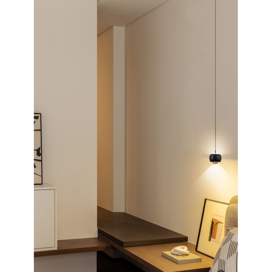Immax NEO 07219L - Светодиодная подвесная люстра с регулированием яркости DORMINE LED/6W/230V матовый черный Tuya + дистанционное управление