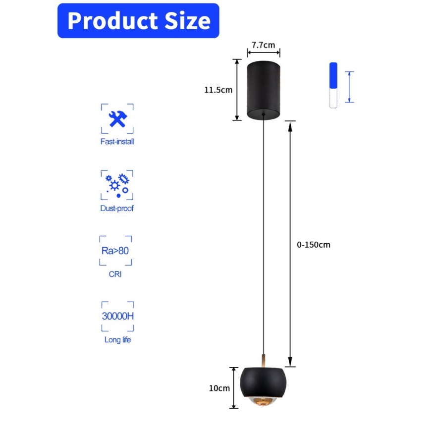 Immax NEO 07219L - Светодиодная подвесная люстра с регулированием яркости DORMINE LED/6W/230V матовый черный Tuya + дистанционное управление