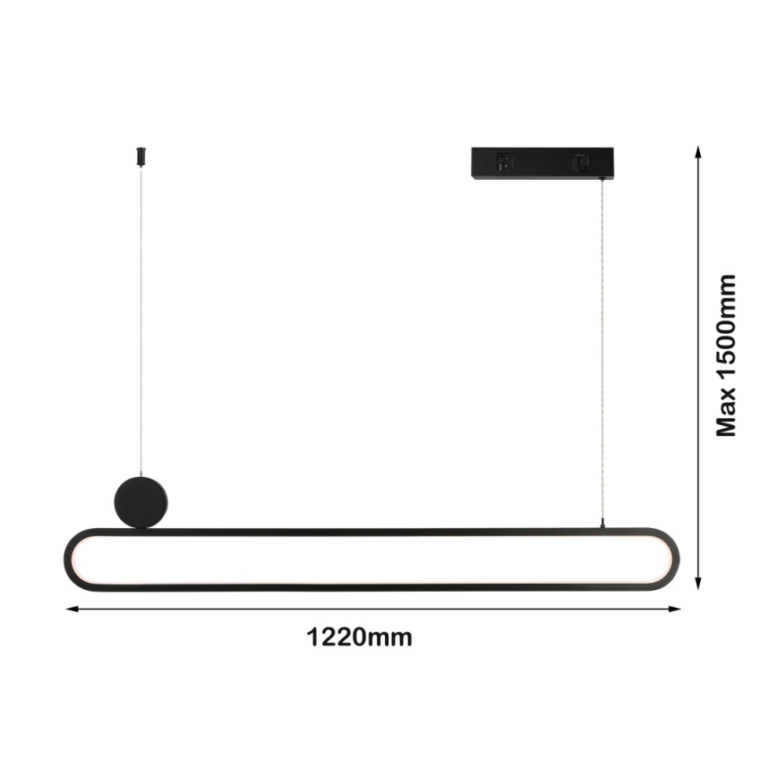 Immax NEO 07231L - Светодиодная подвесная люстра с регулированием яркости NEO LITE OVALE LED/50W/230V 2700-6500K Wi-Fi Tuya + дистанционное управление
