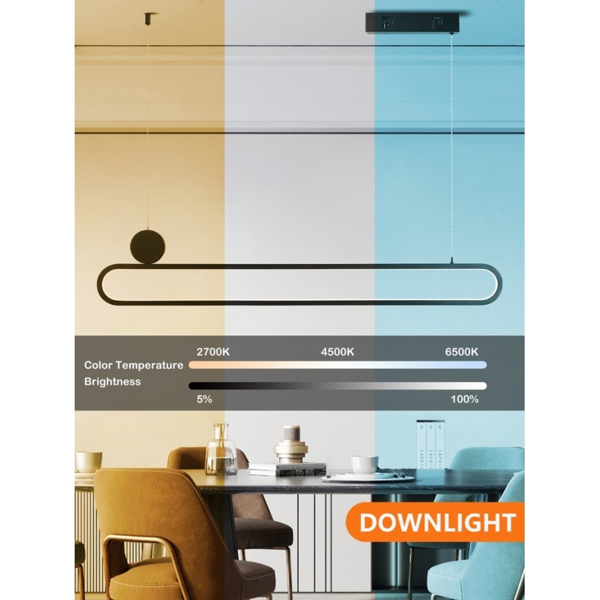 Immax NEO 07231L - Світлодіодна підвісна люстра з регулюванням яскравості NEO LITE OVALE LED/50W/230V 2700-6500K Wi-Fi Tuya + пульт дистанційного керування
