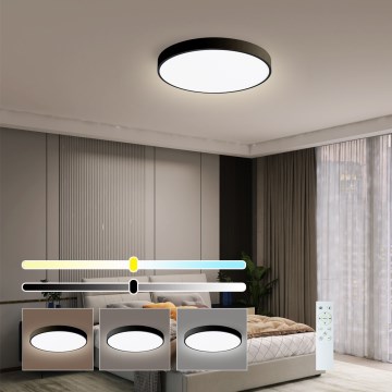 Immax NEO 07248L - Светодиодный потолочный светильник с регулированием яркости NEO LITE SEMPLICI LED/36W/230V 3000-6000K Wi-Fi Tuya черный + дистанционное управление