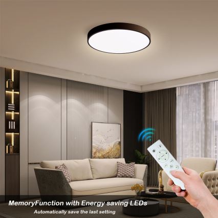 Immax NEO 07248L - Светодиодный потолочный светильник с регулированием яркости NEO LITE SEMPLICI LED/36W/230V 3000-6000K Wi-Fi Tuya черный + дистанционное управление