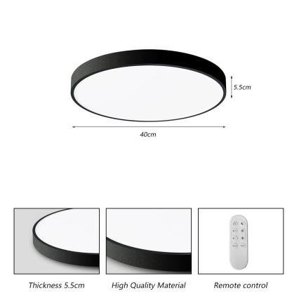 Immax NEO 07248L - Світлодіодний стельовий світильник з регулюванням яскравості NEO LITE SEMPLICI LED/36W/230V 3000-6000K Wi-Fi Tuya чорний + пульт дистанційного керування