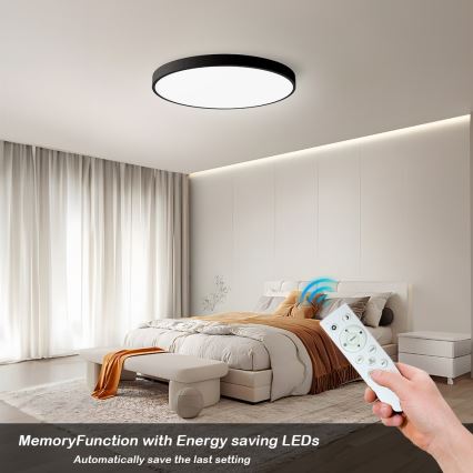Immax NEO 07250L - Світлодіодний стельовий світильник з регулюванням яскравості NEO LITE SEMPLICI LED/60W/230V 3000-6000K Wi-Fi Tuya чорний + пульт дистанційного керування