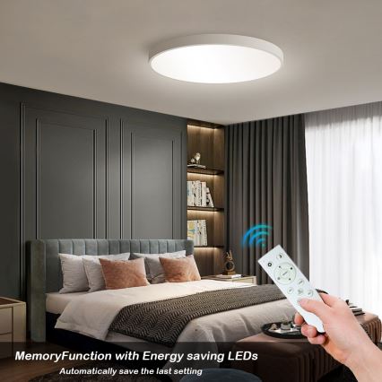 Immax NEO 07253L - Світлодіодний стельовий світильник з регулюванням яскравості NEO LITE SEMPLICI LED/60W/230V 3000-6000K Wi-Fi Tuya білий + пульт дистанційного керування