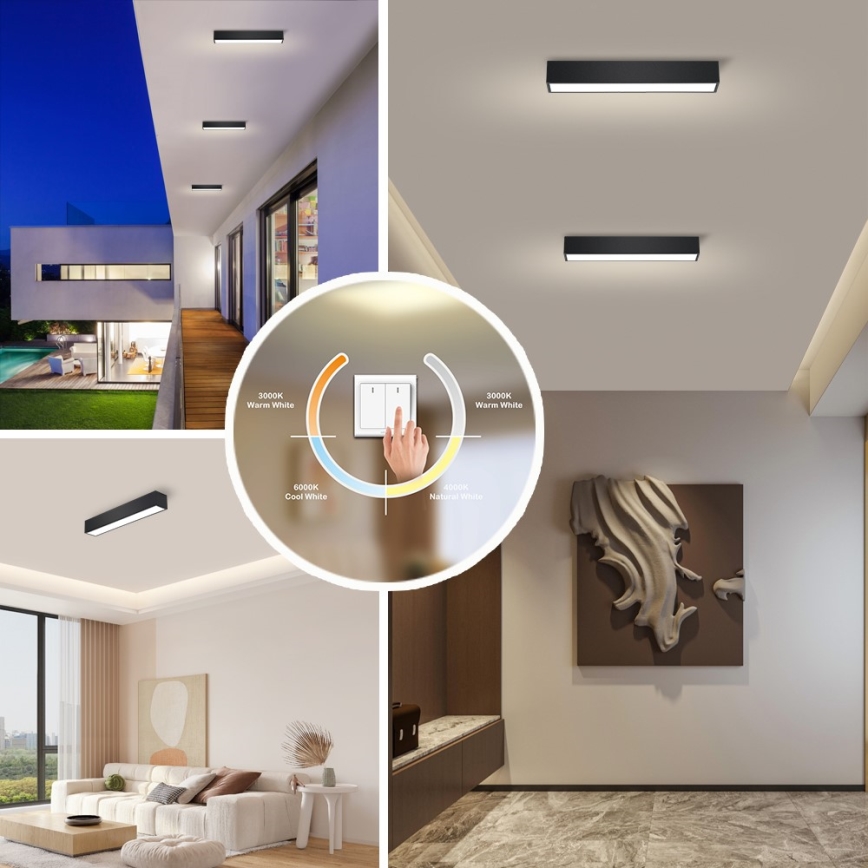 Immax NEO 07254L - Світлодіодний регульований стельовий світильник NEO LITE LUNGO LED/20W/230V 3000-6000K Wi-Fi Tuya чорний + дистанційне керування