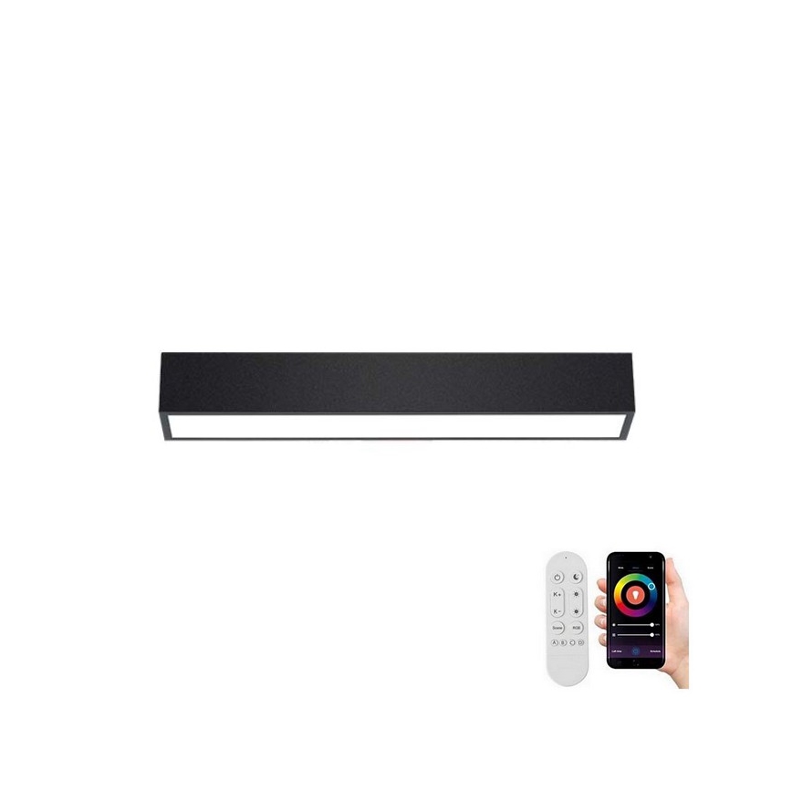 Immax NEO 07254L - Світлодіодний регульований стельовий світильник NEO LITE LUNGO LED/20W/230V 3000-6000K Wi-Fi Tuya чорний + дистанційне керування