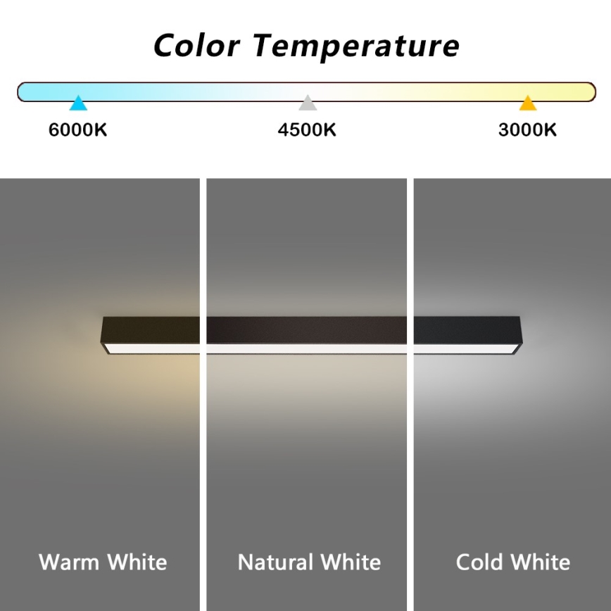 Immax NEO 07255L - Светодиодный потолочный светильник с регулированием яркости NEO LITE LUNGO LED/20W/230V 3000-6000K Wi-Fi Tuya черный + дистанционное управление