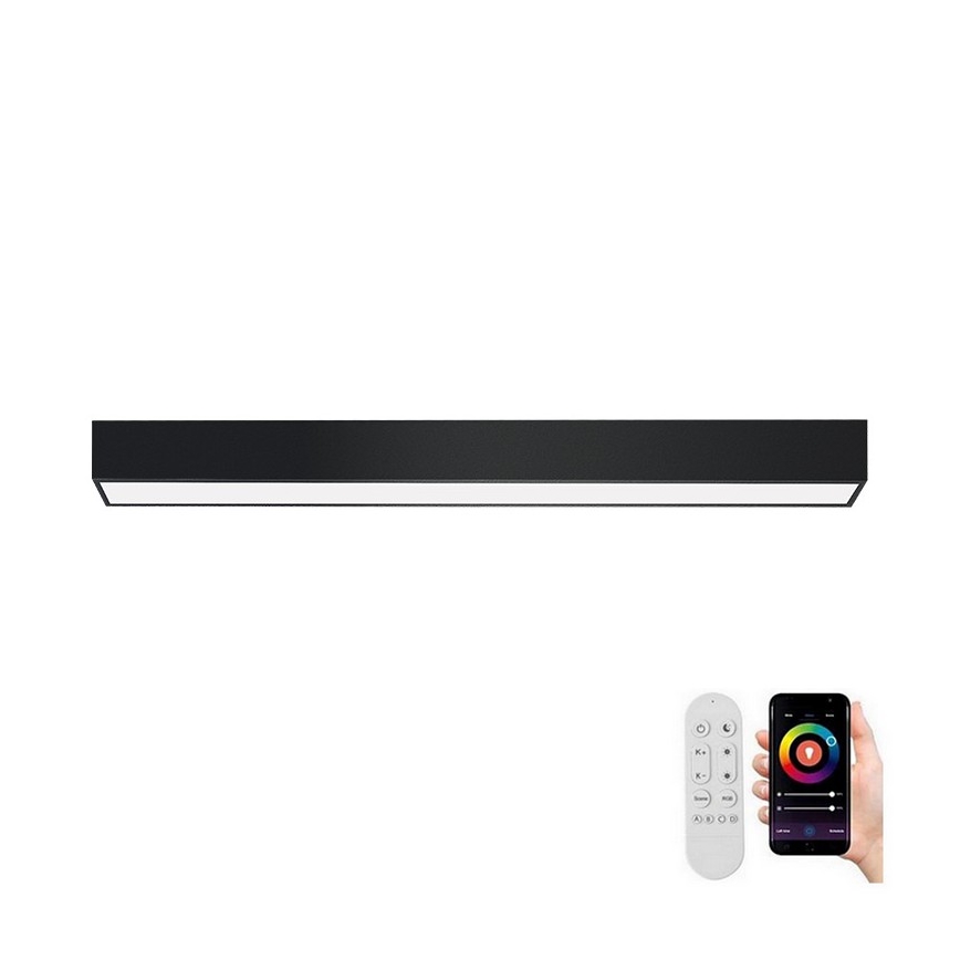 Immax NEO 07255L - Светодиодный потолочный светильник с регулированием яркости NEO LITE LUNGO LED/20W/230V 3000-6000K Wi-Fi Tuya черный + дистанционное управление