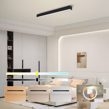 Immax NEO 07256L - Светодиодный потолочный светильник с регулированием яркости NEO LITE LUNGO LED/38W/230V 3000-6000K Wi-Fi Tuya черный + дистанционное управление