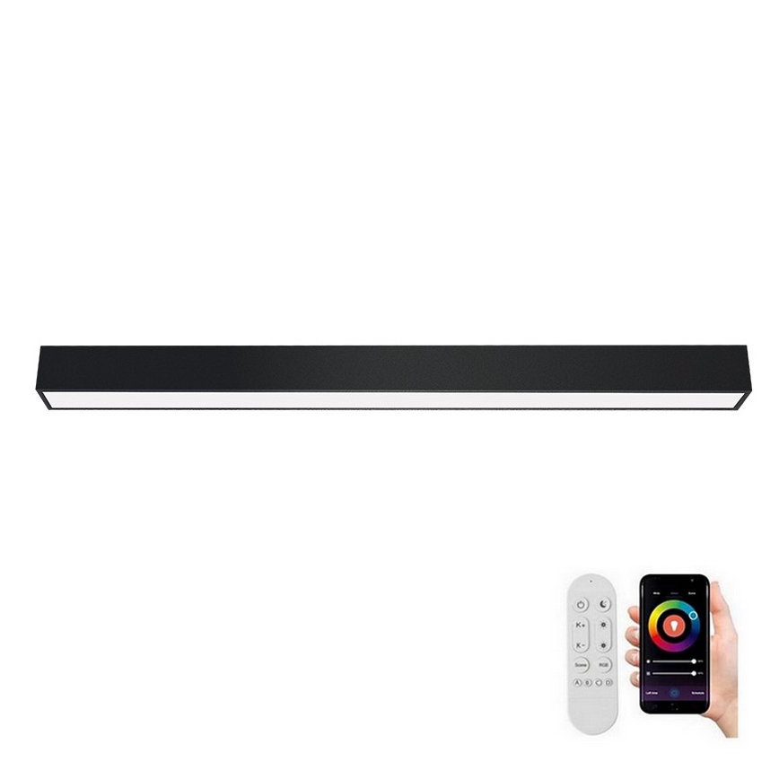 Immax NEO 07256L - Світлодіодний стельовий світильник з регулюванням яскравості NEO LITE LUNGO LED/38W/230V 3000-6000K Wi-Fi Tuya чорний + пульт дистанційного керування