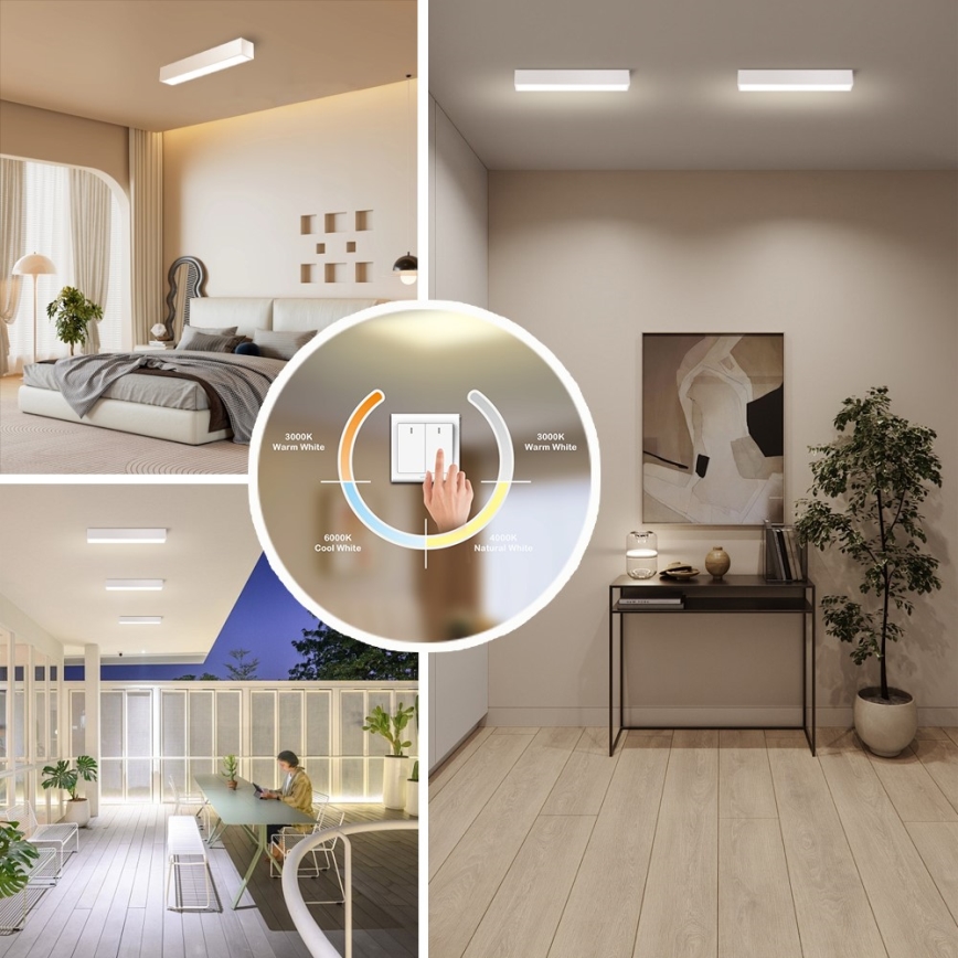 Immax NEO 07257L - Светодиодный потолочный светильник с регулированием яркости NEO LITE LUNGO LED/20W/230V 3000-6000K Wi-Fi Tuya белый + дистанционное управление
