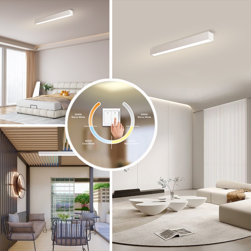 Immax NEO 07258L - Светодиодный потолочный светильник с регулированием яркости NEO LITE LUNGO LED/29W/230V 3000-6000K Wi-Fi Tuya белый + дистанционное управление