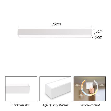 Immax NEO 07258L - Светодиодный потолочный светильник с регулированием яркости NEO LITE LUNGO LED/29W/230V 3000-6000K Wi-Fi Tuya белый + дистанционное управление