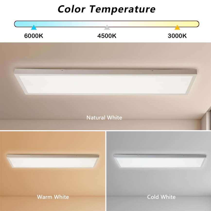 Immax NEO 07276L - Стельовий LED світильник для ванної з регулюванням яскравості NEO LITE FRAME LED/50W/230V IP44 Wi-Fi Tuya + пульт дистанційного керування білий