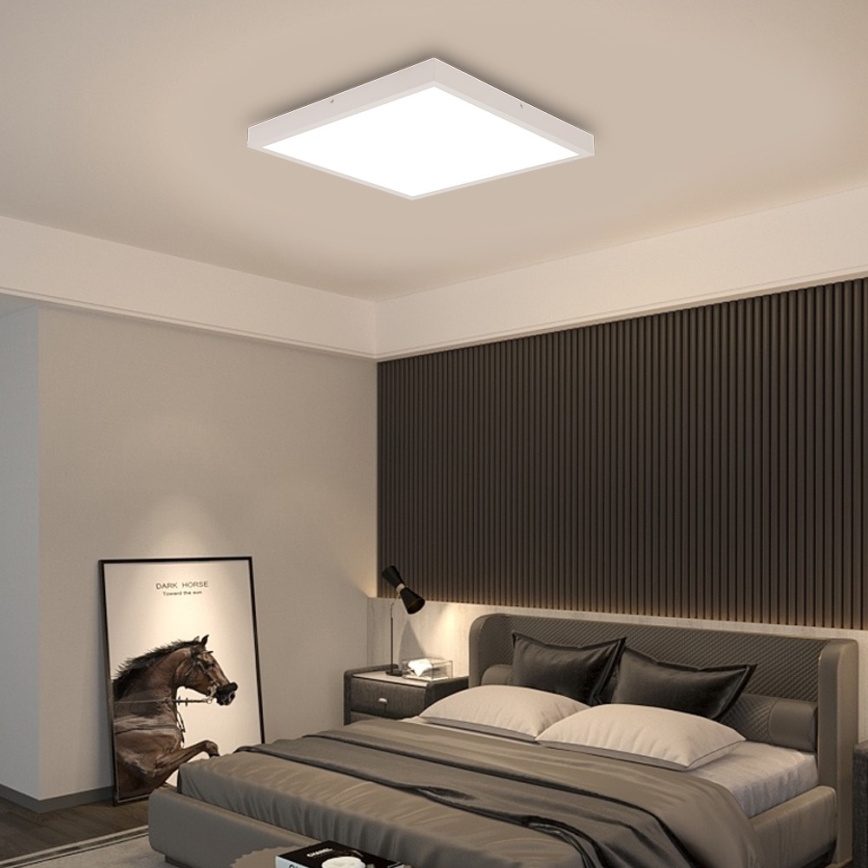 Immax NEO 07277L - Стельовий LED світильник для ванної з регулюванням яскравості NEO LITE FRAME LED/50W/230V IP44 Wi-Fi Tuya + пульт дистанційного керування білий