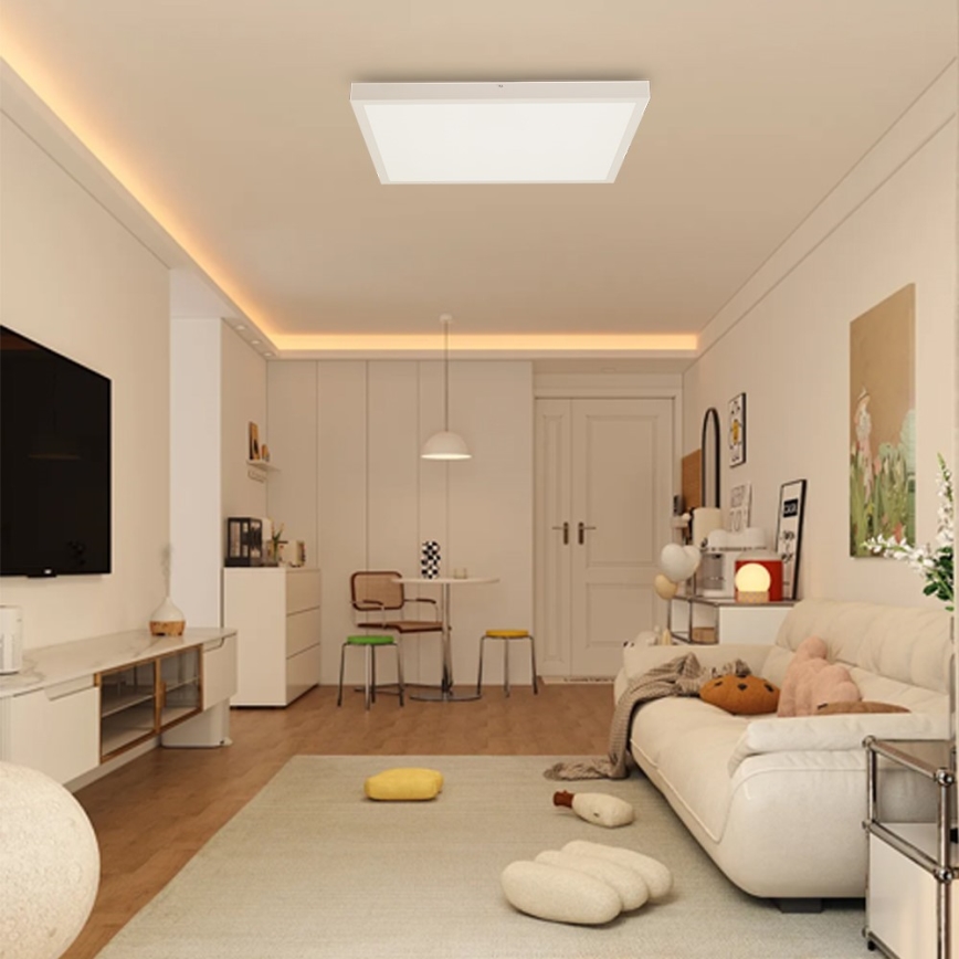 Immax NEO 07277L - Стельовий LED світильник для ванної з регулюванням яскравості NEO LITE FRAME LED/50W/230V IP44 Wi-Fi Tuya + пульт дистанційного керування білий